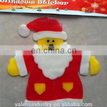 OEM Wholesale Customized Design Magic Removable Santa Claus Christmas Tree Jelly gel gems Art Glass Window Sticker