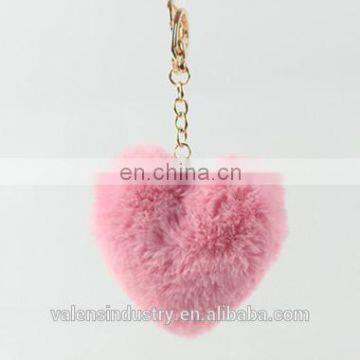 Best Valentine Gift for Girfriend Plus Pom Pom Heart Shape Keychain for Girls' Bag Accessories Car Pendant photo-2