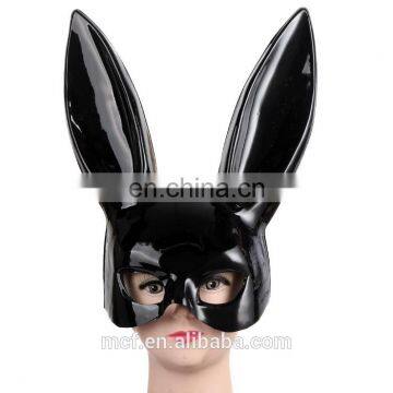 wholesale party sexy black bling bling bunny mask plastic masquerade rabbit mask for women NCH-2455