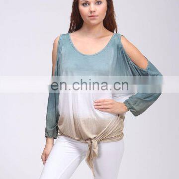 Hot Summer's Cool Fashionable Girls Tie & Dye Top With Halter Sleeves