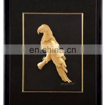 24k Gold Picture Frames With Handmade,3D Woodpecker,For New Years Gift