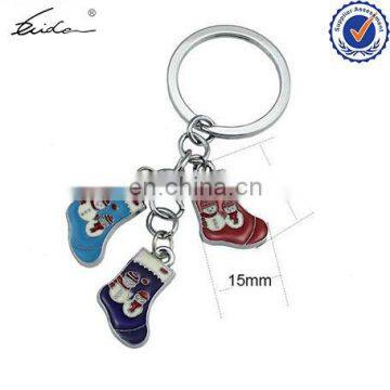 CUSTOMIZED HIGH QUALITY SOCK STYLE ENAMEL CHRISTMAS KEY CHAIN