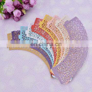 Cake accessory food packaging Folk Art laser cut paper cup cake wrappers