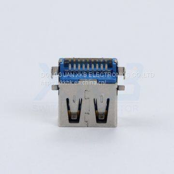 Fish Fork Foot Square Without Curling Female Straight Edge SMT USB 3.0 Connector photo-3