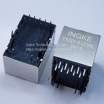 INGKE YKGV-8123NL Direct Substitute JD3-0002NL 1 Port Vertical 1000 Base-T RJ45 Jacks With Magnetics