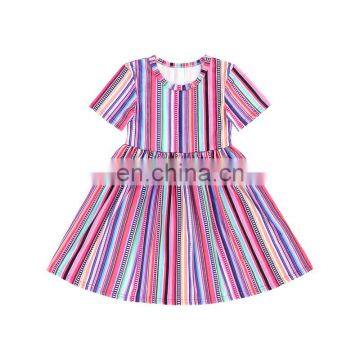 2019 Boutique Boho Design Baby Dress Girls Short Sleeve Summer Dresses Casual For Lovely Girls Wear