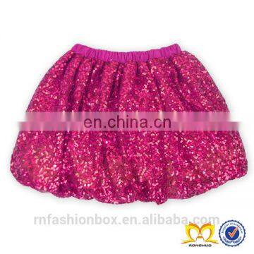 Latest Children Frocks Designs Hot Pink Sequin skirt Girls Cute Shirt Baby Ballet Costumes