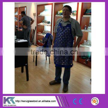 Blue color Tatting labour protective safety apron zinc button manufacturer price (V064)