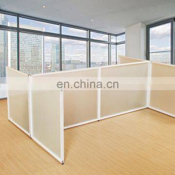 Used Office Partition Wall, Modern 4 Person L Shape Glass Partition Office Partition