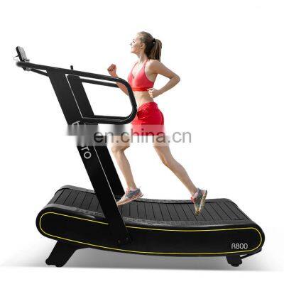 Home use running machine  semi-commercial,self-powered non-motorized curved manual treadmill air runner curved treadmill