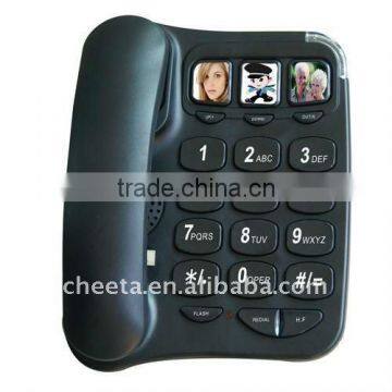 big button with photo image telephone