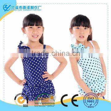 sweet design! color dot printed bikini swimsuit for girls wholesale