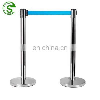 Crowd Manager Manufacturers 2.5 Meter Braking Satin Retractable Tape Barrier Queue Stand System