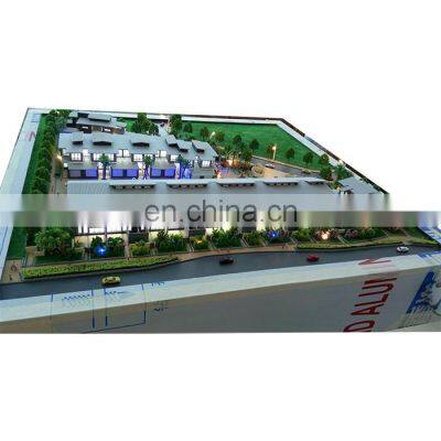 Physical scale villa building model with warm led lighting