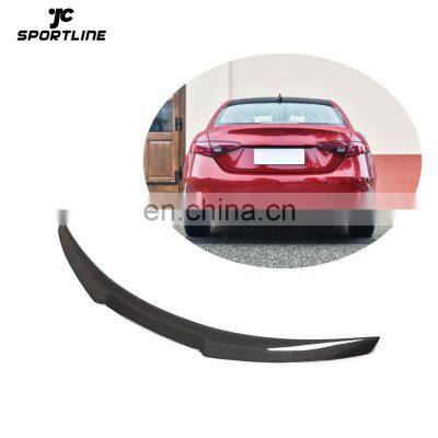 M4 Style Carbon Fiber Rear Wing Spoiler for Alfa Romeo Giulia Sedan 4-Door 2017-2020