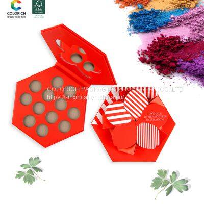 Empty luxury eyeshadow palette create your brand gift box cardboard paper packaging box brown eyeshadow palette private label