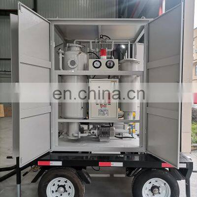 Mobile Outdoor Vacuum Turbine Oil Lub Oil Degassing Dehydration Instrument/ Waste Oil Cleaning Machine