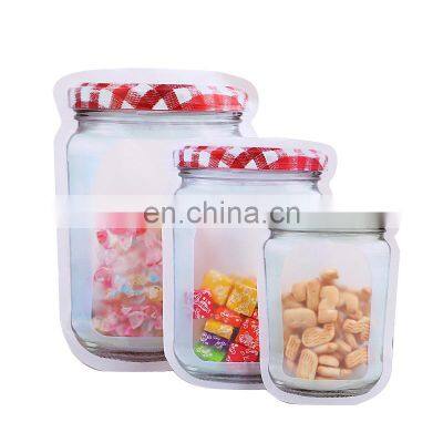 Mason Jar Bottles Bags with Ziplock Reusable Food Saver Storage Container Bags Leak-Proof Food Bags for Bakery Nuts Candies