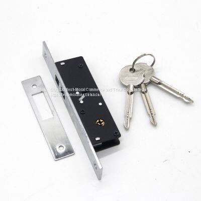 Household Aluminum Door Zinc Spring Latch Mortise Cylinder Sliding Door Lock Body photo-2