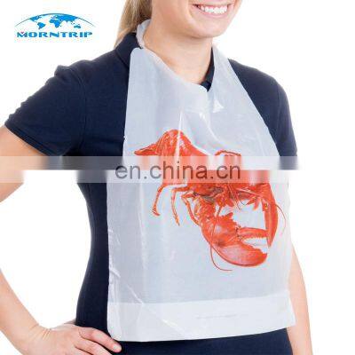 Disposable Restaurant PE Adult Bib for Supermarket Use