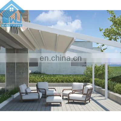 Outdoor Garden Patio Roof Free Standing Aluminum Motorized Retractable Automatic Awning