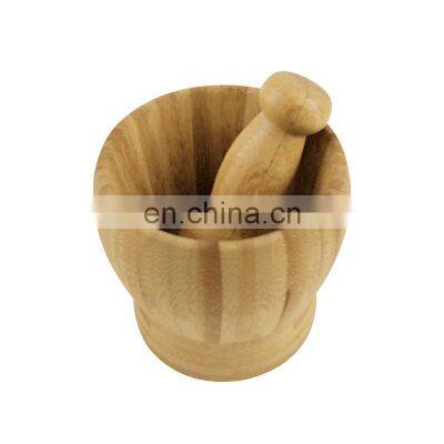 Bamboo Mortar and Pestle Garlic Press Ginger Crusher Spices Grinding Set Garlic Mincer Herb Spice Masher Grinder Chopper Kitchen photo-2