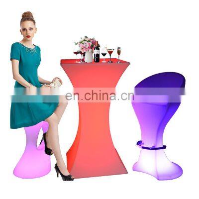 club chair /LED Lighting Plastic Bar Chair Stool Multi Color Changing Luminous Party Tables and Chairs LED Furniture