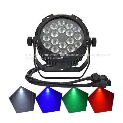 Stage Light 18*10W 12W RGBW 4in1 Led Outdoor IP65 DJ Stage Outdoor RGBWA+UV 18*18W Waterproof Flat Par Lights