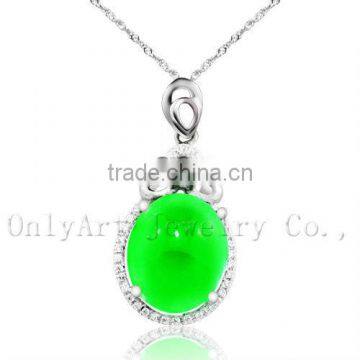 925 sterling silver fashion jade gemstone pendant for women