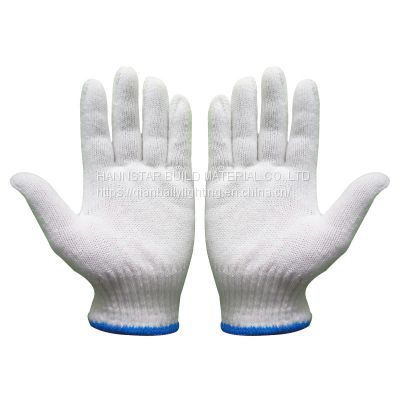 White cotton working gloves Knitted Protective Hand Safety Gloves