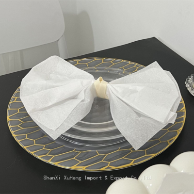 Wholesale Dinnerware Dishes Plates Gold Decorative Plastic Round Charger Plates For Wedding