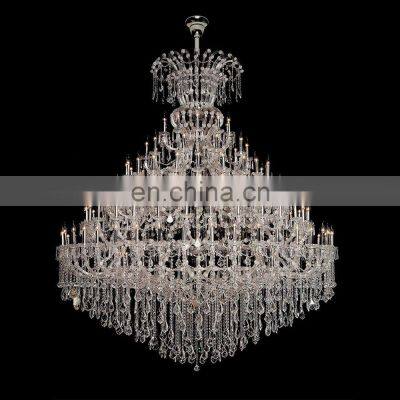 large chrome k9 crystal hanging lamp led pendant light modern luxury chandelier for hotel lobby
