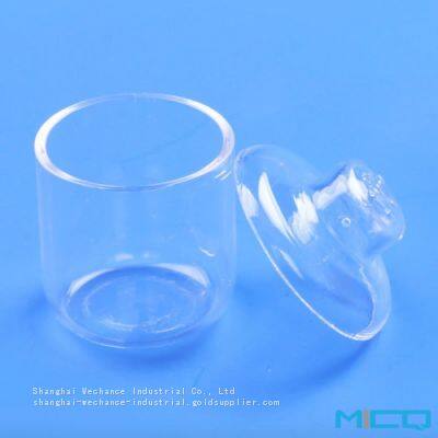 Transparent Clear Fused Quartz Glass Flat Bottom Crucibles