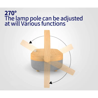 Warm Night Light 360 Strong Bass 5000mah Bt 5.0 Led Table Desk Lamp With Wireless Charger 10w 3 In 1 Wireless Speaker photo-5