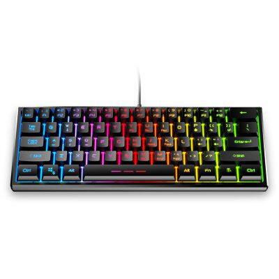 Amazons top FV-61 wired gaming luminous keyboard 61 keys spill proof design game mechanical  keyboards