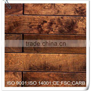 Handscraped Multilayer Engineered Birch Flooring Dark Brown 1210*166*15/2mm photo-2