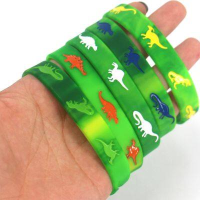 Chinese Factory in Stock Dinosaur Adventure Embossed Silicone Wristband Kids Dinosaur School Activity Present Silicone Bracelet photo-4