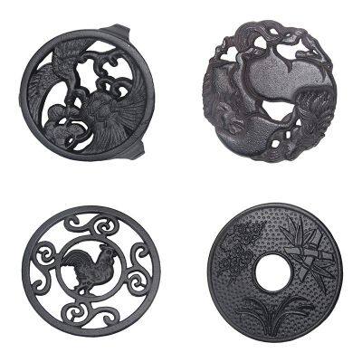 Round Cast Iron Trivet for Hot Dish Pot Pan Plate Teapot, Rustic Cast Iron Hot Dish Plate Holder for Kitchen Dining Table
