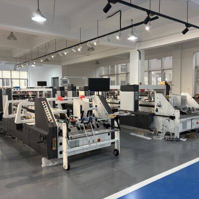 Automatic Four Six Corner Glue Points Pasting Board Cake Pizza Box Gluing Folding Machine photo-2