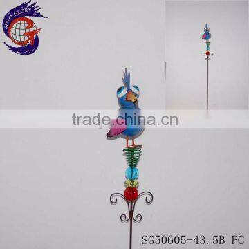Antique Birds Stand on Stakes With Metal Garden Decoration Windmill photo-6