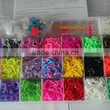 Hot sell DIY Rubber band for kids in plastic box