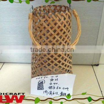 1 PC WILLOW & WOODCHIP LANTERN WITH GLASS BOTTLE