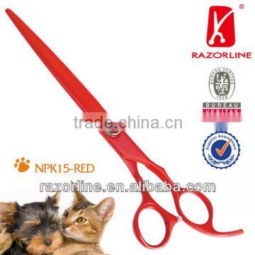 NPK15 SUS440C Stainless Steel For Red Teflon coating Colorful Pet grooming shears