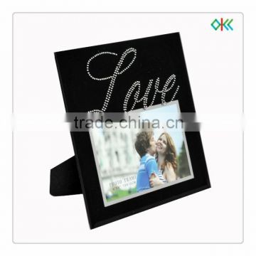 black frame love imprint standing glass picture frame