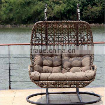 Luxury Outdoor Furniture Double Seat Hanging Indoor Swing Rattan Egg Chair Living Room Swing Chair Quality Choice photo-3