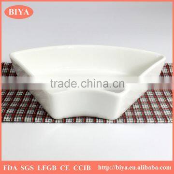 ceramic salad bowl strengthen durable porcelain fan shape bowl,irregular shape dessert dinner bowl,snacks bowl