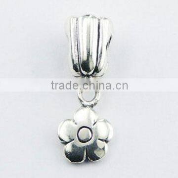 925 Silver Daisy Flower Charm Corrugated Flower Cup Bead