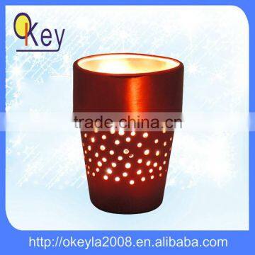 New design holiday decor LED red ceramic vase Light