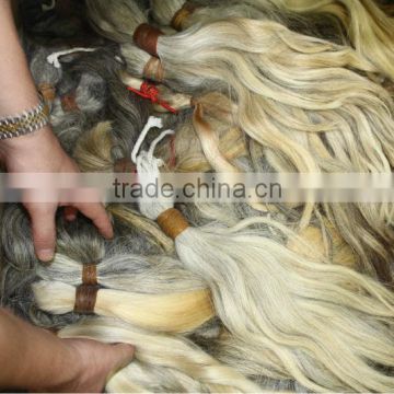 Best price human hair extension gray hair weave