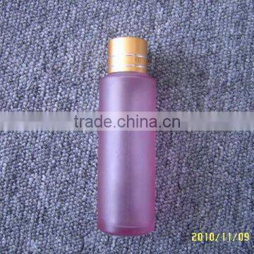 Glass cosmetic lotion bottle with pump and cap